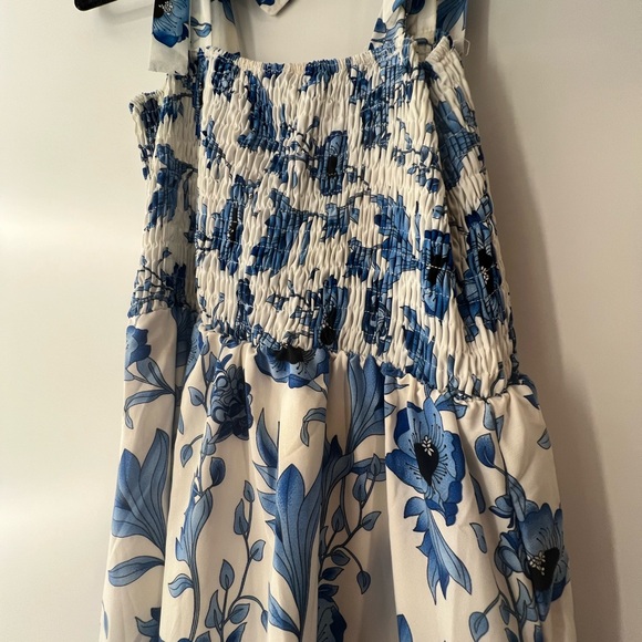 White and blue floral midi dress - Picture 2 of 2